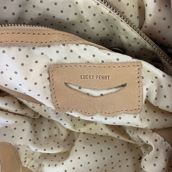 Lucky Penny Anthropologie Boho Leather Canvas Fringe Shoulder bag Hobo Cowgirl - Picture 5 of 7